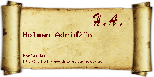 Holman Adrián névjegykártya